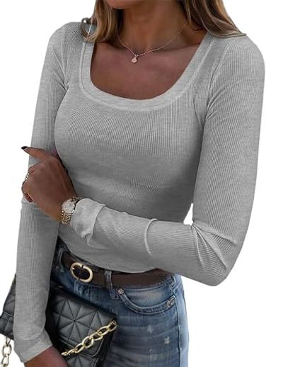 Zeagoo Long Sleeve Scoop Neck Tee