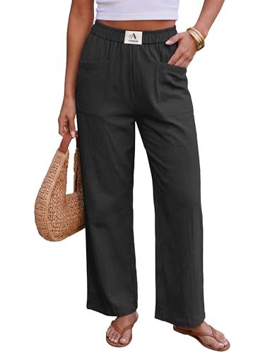 AUMORA High-Waisted Wide-Leg Palazzo Pants w/ Pockets