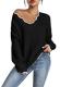 Pink Queen Oversized V-Neck Fuzzy Knit Sweater