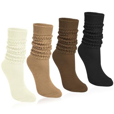 Justay Slouchy Knit Knee-High Socks, 4 Pairs
