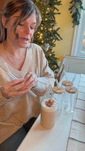 NETANY Drinking Glasses with Bamboo Lids and Glass Straws, 4-Piece Set
