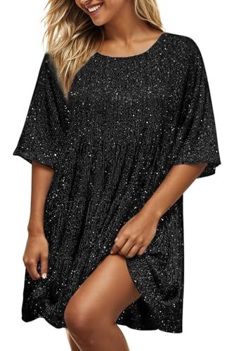 MAYSTEPPE Sequin Tiered Babydoll Party Dress