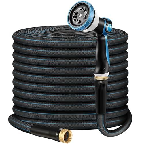 Relxitl Non-Expanding Garden Hose, 50ft, Blue