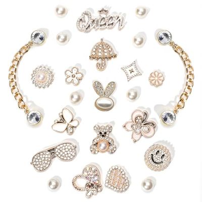 Arrebolli Gold Bling Shoe Charms Set