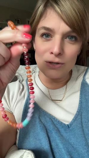 HAXIYA Boho Rainbow Gemstone Beaded Choker Necklace