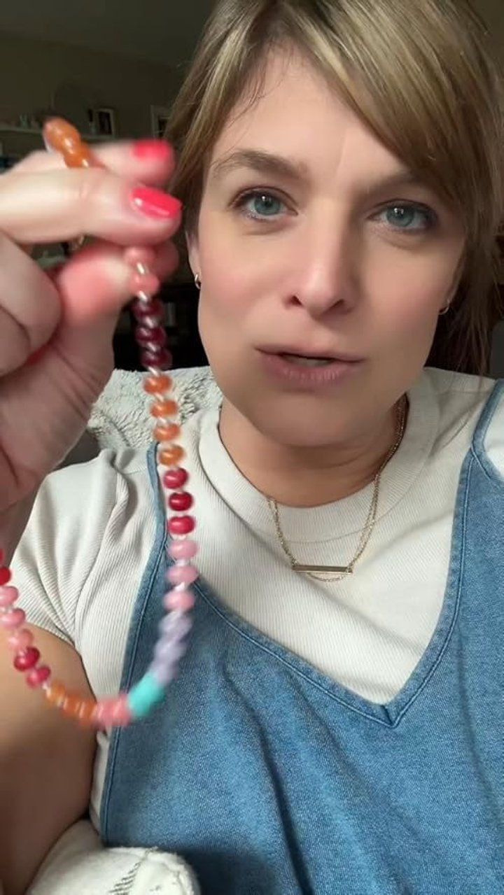 HAXIYA Boho Rainbow Gemstone Beaded Choker Necklace