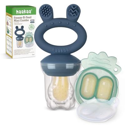 Haakaa Baby Fruit Food Feeder & Mini Freezer Nibble Tray Combo