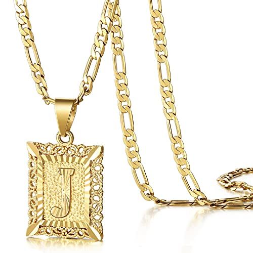 KissYan 14K Gold Initial Letter Pendant Necklace