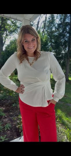 AUMORA Women's Long Sleeve Peplum Top