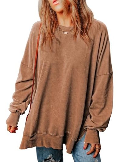 SHEWIN Oversized Crewneck Pullover Sweatshirt