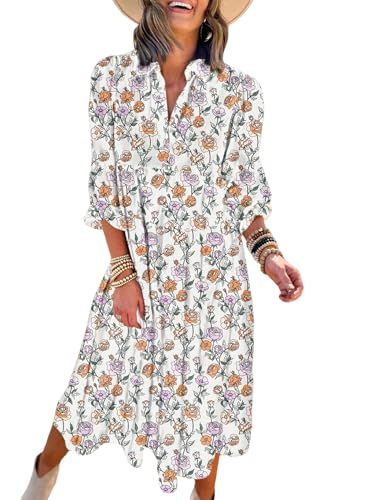 Dokotoo Bohemian Floral Puff-Sleeve Maxi Dress