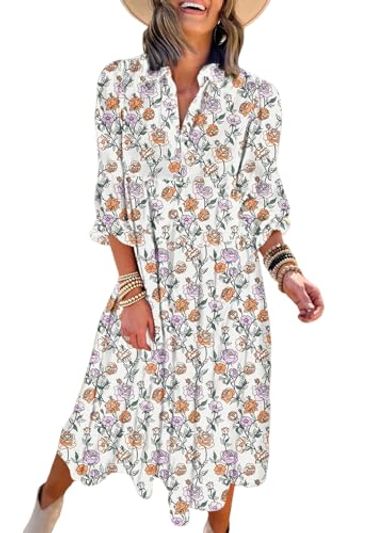 Dokotoo Bohemian Floral Puff-Sleeve Maxi Dress
