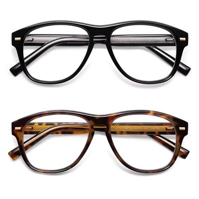 AMOMOMA Retro Aviator Blue-Light Reading Glasses