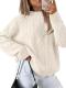 ANRABESS Oversized Cable-Knit Crewneck Sweater