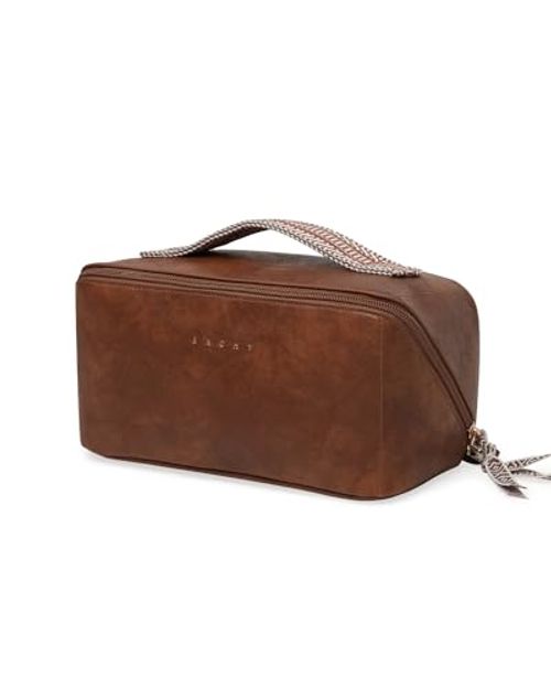 EACHY Travel Makeup Bag with Divider and Handle