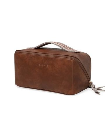 EACHY Travel Makeup Bag with Divider and Handle