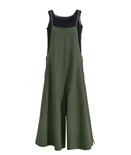 YESNO Wide Leg Cotton Bib Overall Jumpsuit