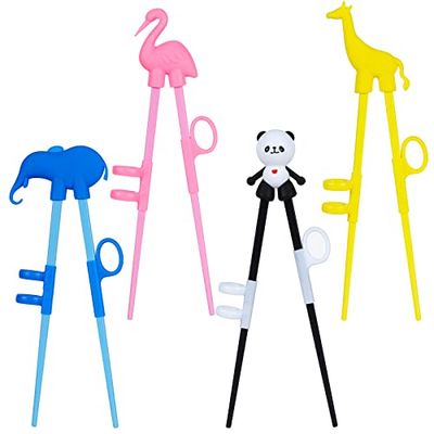 Plum Garden Kids Animal Training Chopsticks, 4 Pairs