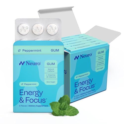 Neuro Energy & Focus Gum, Peppermint, 54ct