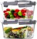 Hontent Large Glass Storage Containers with Lids, 85oz, 2 Pack