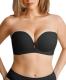 Popilush Strapless Push Up Bra Women Non Slip Wireless Supportive Padded Bras Seamless Comfortable Tube Bra Everyday Wear Black L