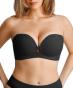 Popilush Strapless Push Up Bra Women Non Slip Wireless Supportive Padded Bras Seamless Comfortable Tube Bra Everyday Wear Black L