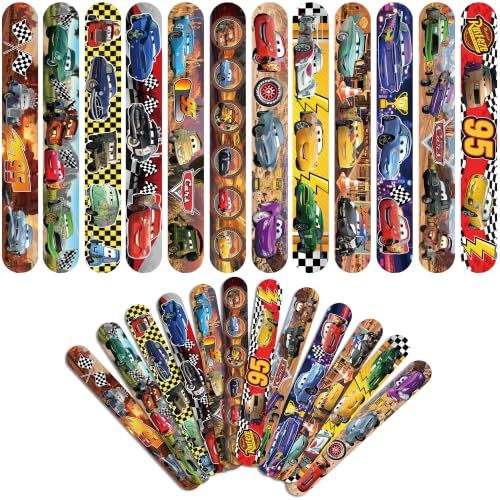 COWSTOOK Cartoon Cars Slap Bracelets, 24 Pcs