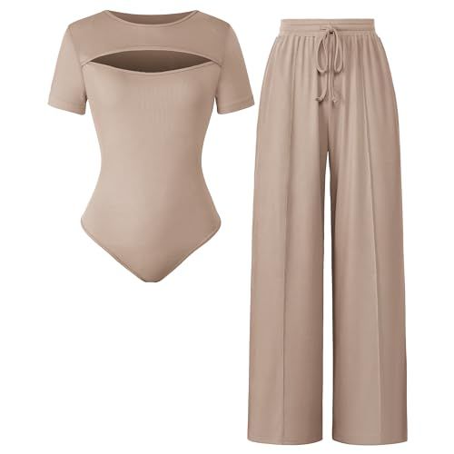 Vettres 2-Piece Cutout Bodysuit & Pants Set