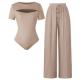 Vettres 2-Piece Cutout Bodysuit & Pants Set