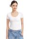 PUMIEY Scoop-Neck Short-Sleeve Slim-Fit Crop Top