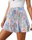 Siliteelon Flowy Boho Floral Ruffle Skort