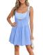 LEMAFER Gingham Plaid Mini Dress with Built-In Shorts