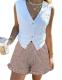 Aoulaydo Gingham Boxer Shorts, Casual Summer
