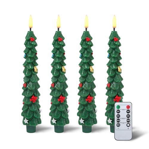 AFEIOFT Flameless LED Christmas Tree Candles, 4 Pack