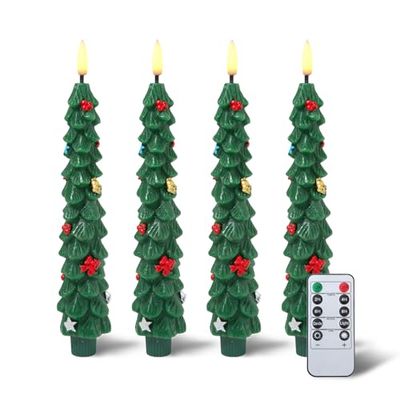 AFEIOFT Flameless LED Christmas Tree Candles, 4 Pack