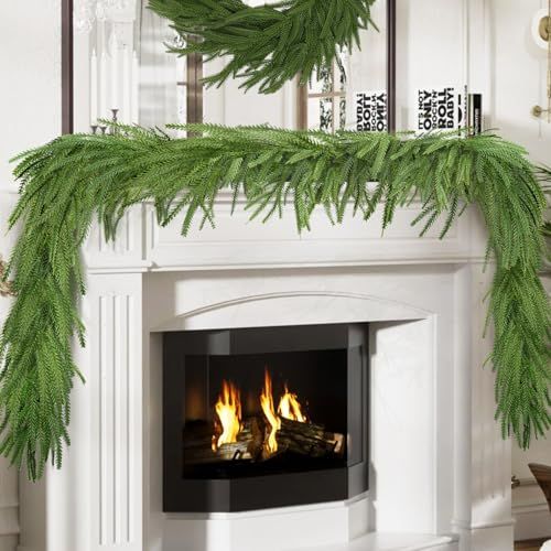 Kafuzi Artificial Norfolk Pine Garlands, 6 Ft, Set of 4