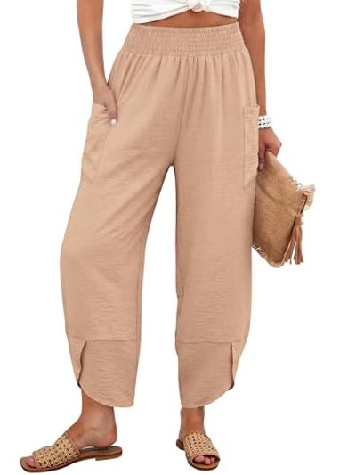 Angerella High-Waisted Wide-Leg Capri Pants