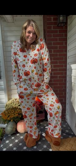 Lindanina Women's Thanksgiving Matching Family Pajamas