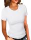 PALINDA Crew Neck Ribbed Fitted T-Shirt