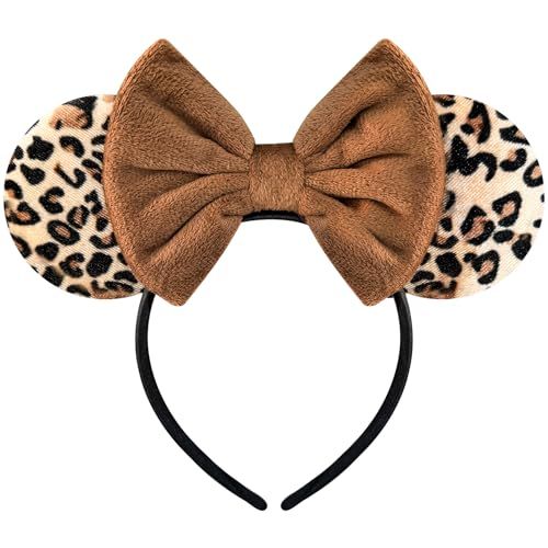 Bmobuo Leopard Print Mouse Ears Headband