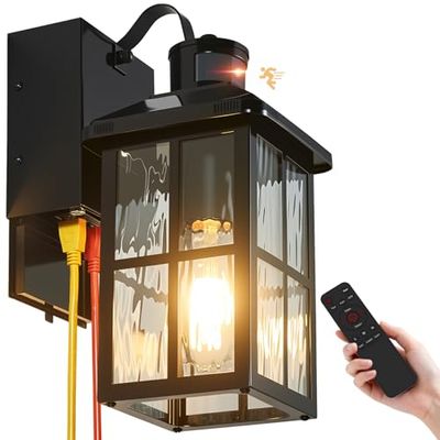 KiwiLusam Porch Light with GFCI Outlet and Remote