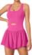 IUGA Tummy-Control Padded Workout Romper with Shorts