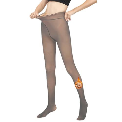 Mitid Fleece-Lined Translucent Thermal Tights, High Waisted