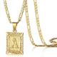 KissYan 14K Gold-Plated Square Initial Necklace
