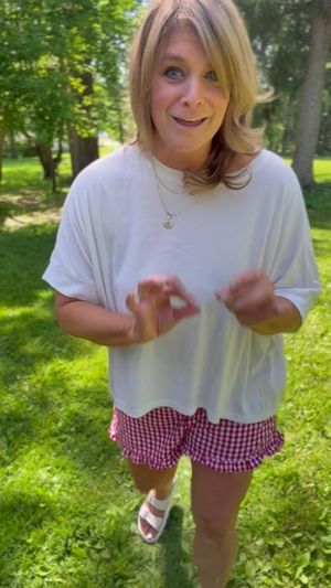 ANRABESS Gingham Ruffle Boxer Shorts
