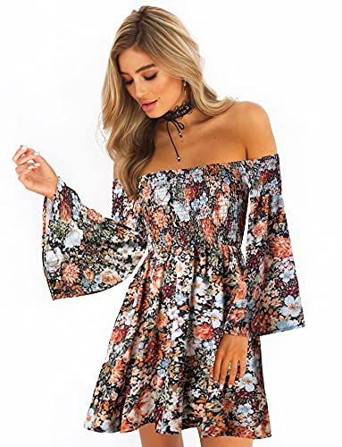 ONEYIM Floral Off-Shoulder Mini Dress