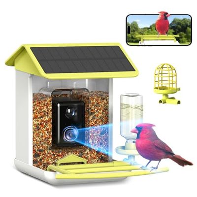 BROAIMX Bird Feeder with Camera, Yellow