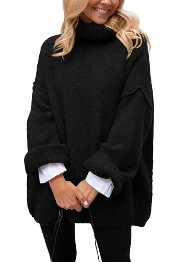 PRETTYGARDEN Oversized Chunky Turtleneck Sweater