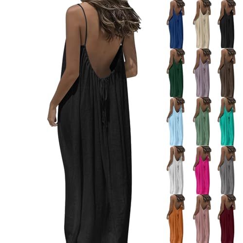JIEMUXIU Backless Cami Lounge & Beach Dress