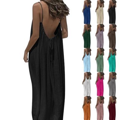 JIEMUXIU Backless Cami Lounge & Beach Dress